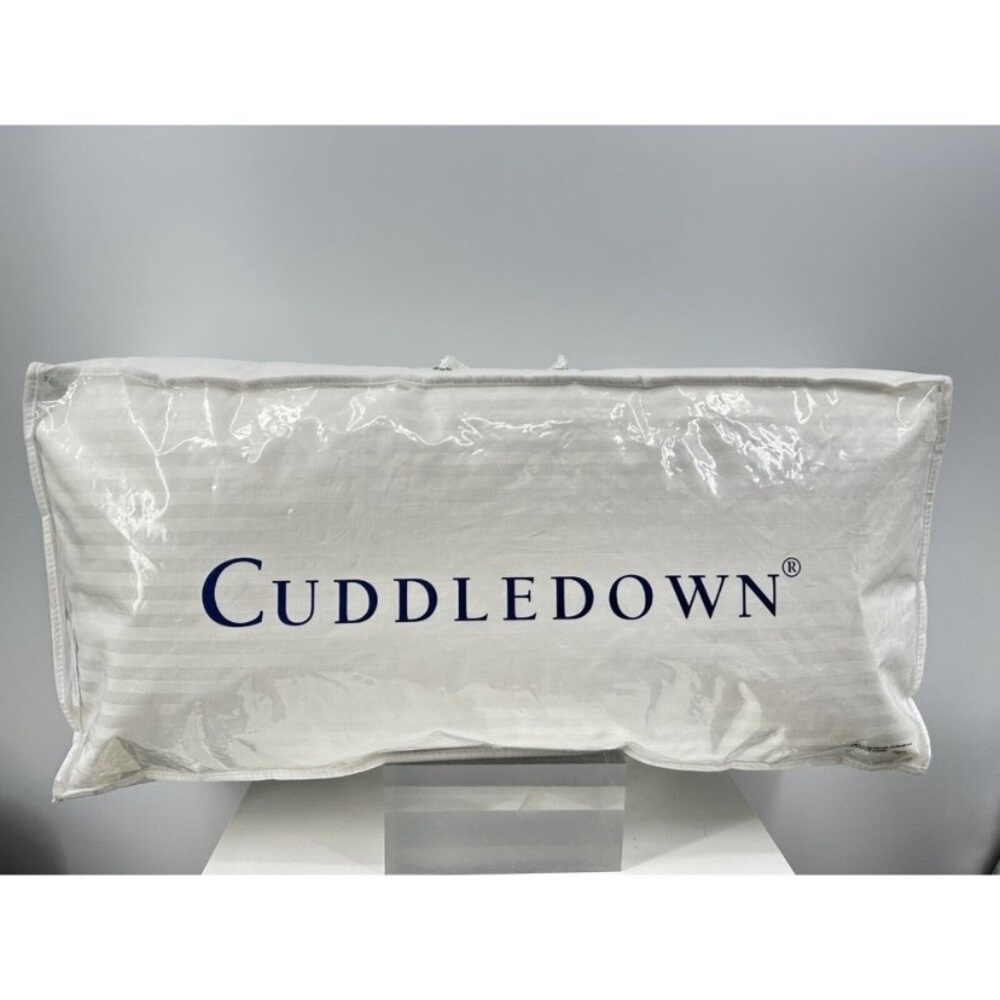 CUDDLEDOWN 800 Fill Power Goose Down Damask Stripe Pillow Medium Densi